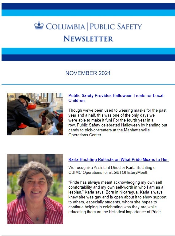 Public Safety Newsletter: November 2021 | Public Safety